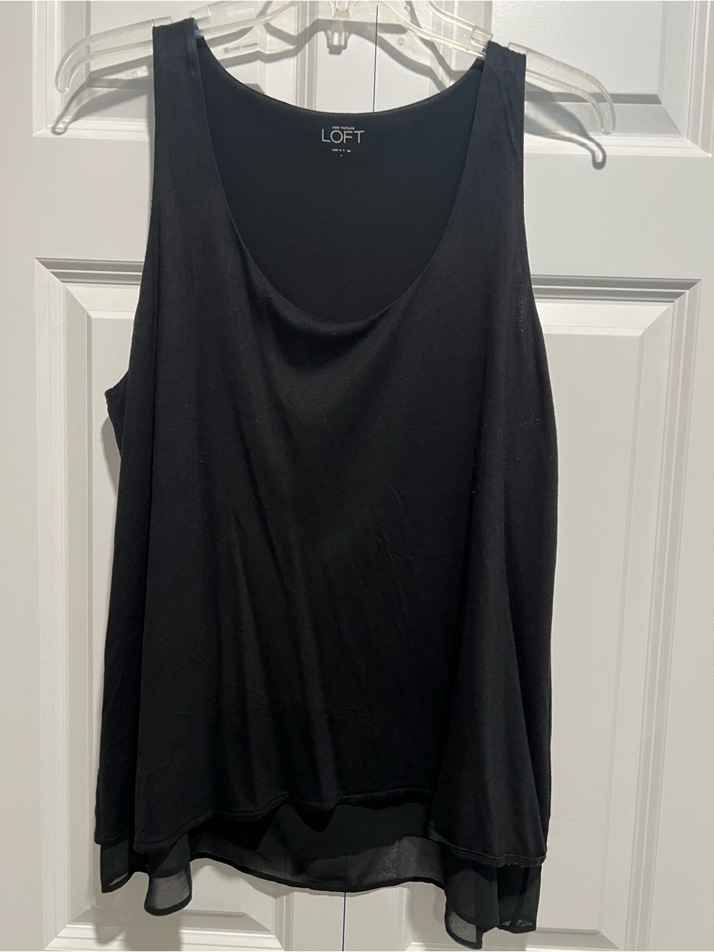 LOFT Black Layered Sleeveless Tank top